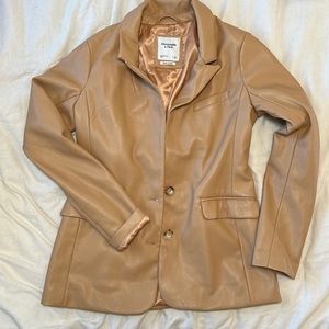 Abercrombie vegan leather blazer